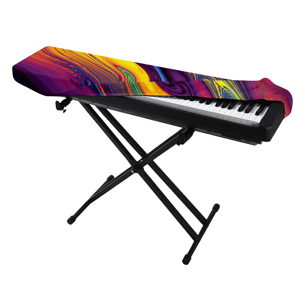 Psychedelic Trippy Fractal Print Piano Keyboard Cover
