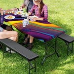 Psychedelic Trippy Fractal Print Picnic Table Cover
