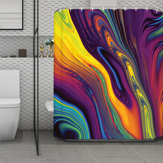Psychedelic Trippy Fractal Print Polyester Shower Curtain