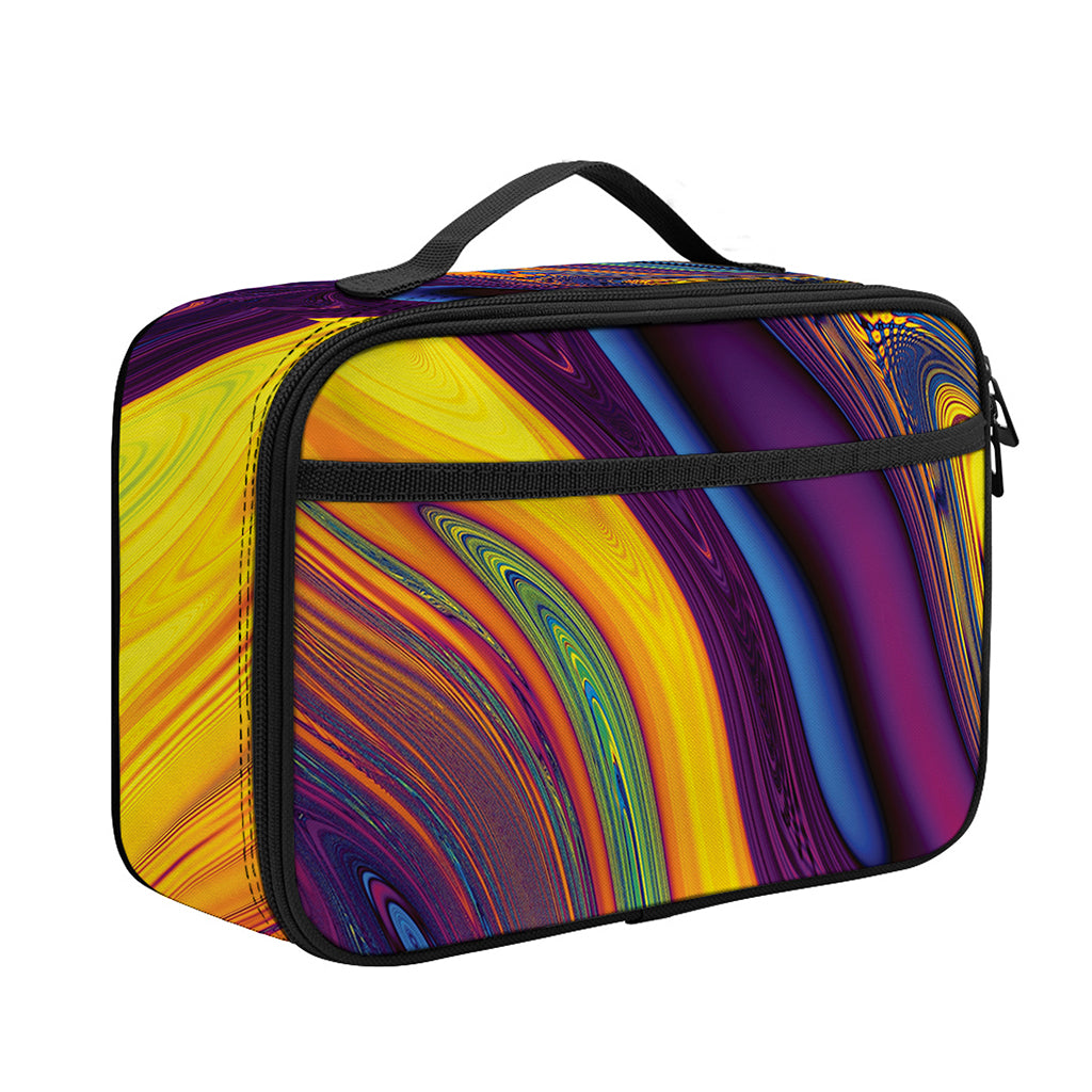Psychedelic Trippy Fractal Print Portable Lunch Bag