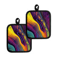 Psychedelic Trippy Fractal Print Pot Holders