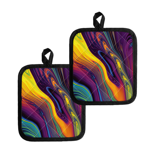 Psychedelic Trippy Fractal Print Pot Holders