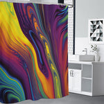 Psychedelic Trippy Fractal Print Premium Shower Curtain