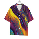 Psychedelic Trippy Fractal Print Rayon Hawaiian Shirt