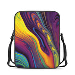Psychedelic Trippy Fractal Print Rectangular Crossbody Bag