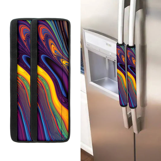 Psychedelic Trippy Fractal Print Refrigerator Handle Covers