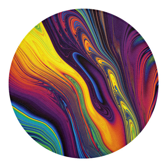 Psychedelic Trippy Fractal Print Round Blanket