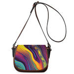 Psychedelic Trippy Fractal Print Saddle Bag