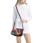 Psychedelic Trippy Fractal Print Saddle Bag