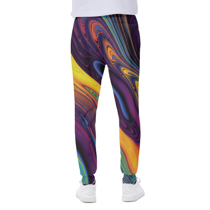 Psychedelic Trippy Fractal Print Scuba Joggers