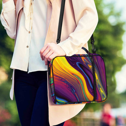 Psychedelic Trippy Fractal Print Shoulder Strap Bible Bag