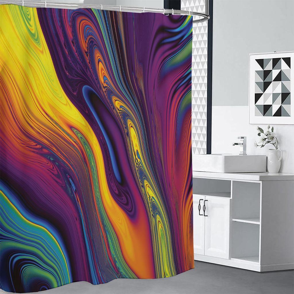 Psychedelic Trippy Fractal Print Shower Curtain