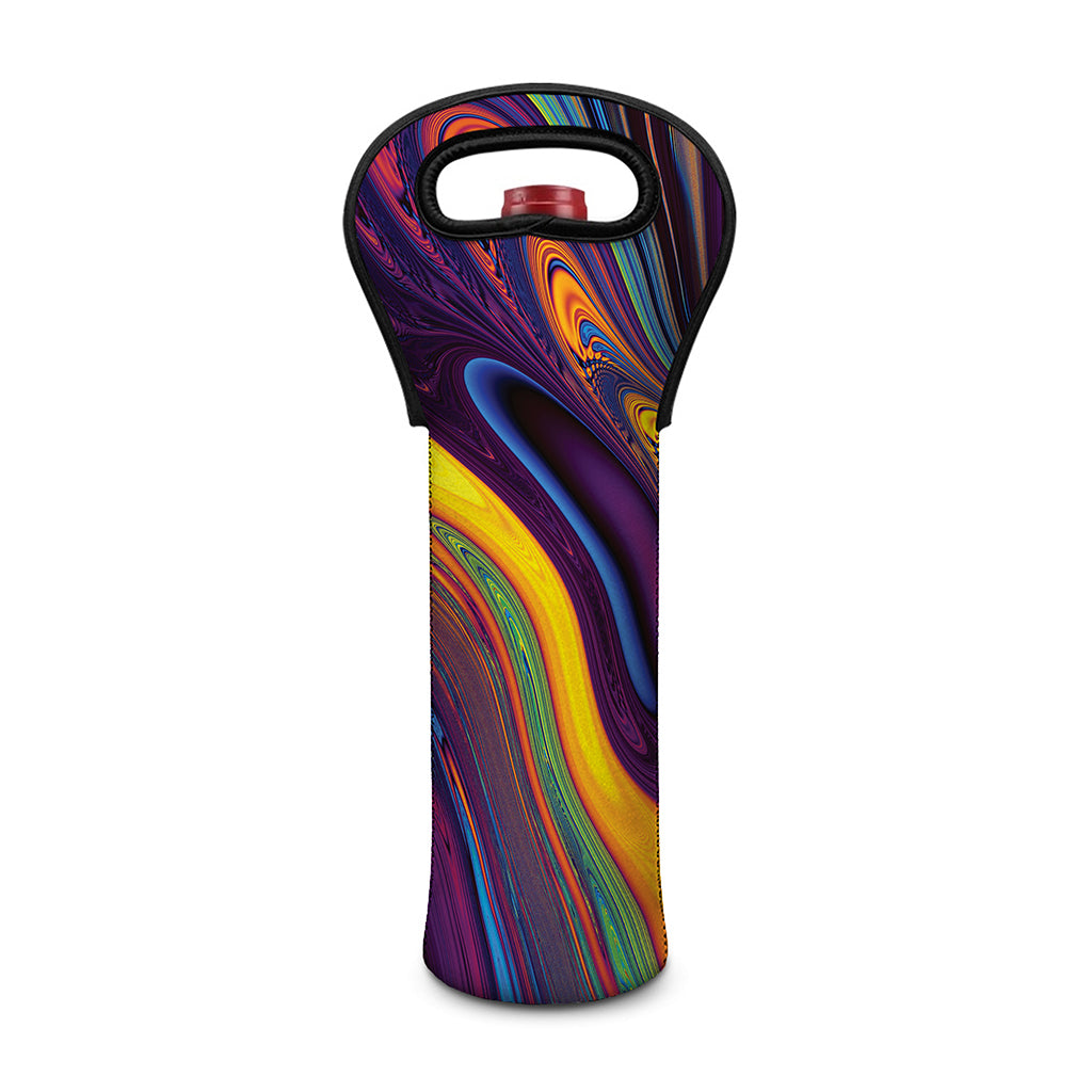 Psychedelic Trippy Fractal Print Single Neoprene Wine Tote