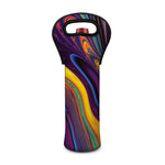 Psychedelic Trippy Fractal Print Single Neoprene Wine Tote