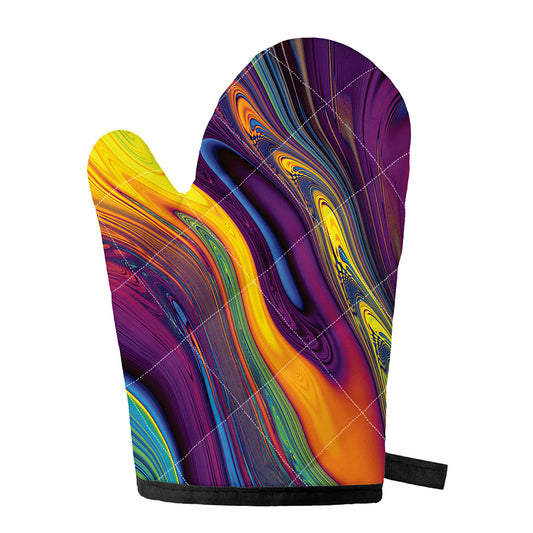 Psychedelic Trippy Fractal Print Single Oven Mitt