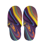Psychedelic Trippy Fractal Print Slippers