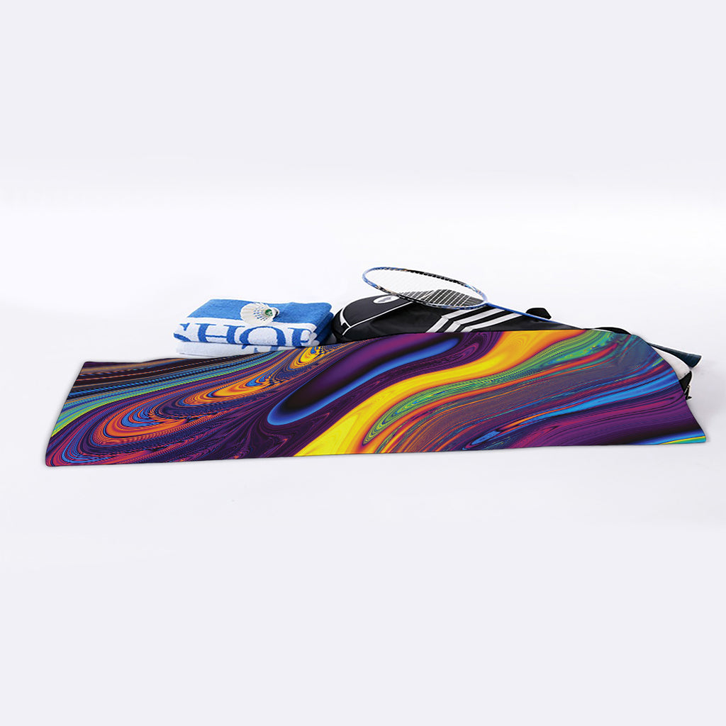 Psychedelic Trippy Fractal Print Sports Towel