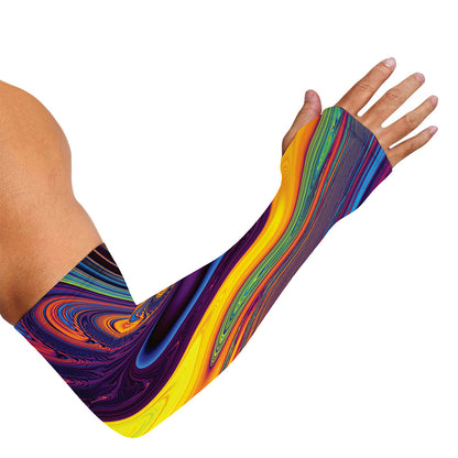 Psychedelic Trippy Fractal Print Sun Protection Arm Sleeves