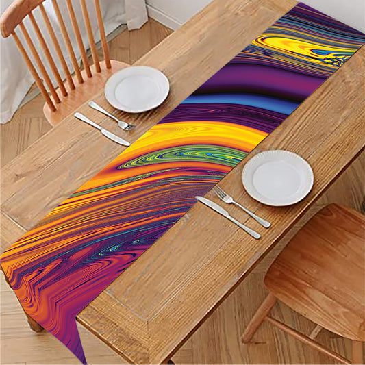 Psychedelic Trippy Fractal Print Table Runner