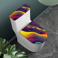 Psychedelic Trippy Fractal Print Toilet Lid And Tank Cover Set