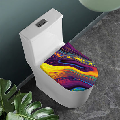 Psychedelic Trippy Fractal Print Toilet Lid Cover