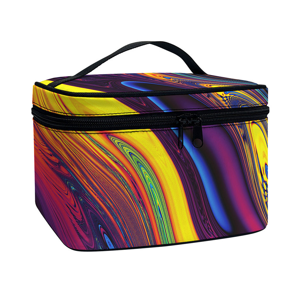 Psychedelic Trippy Fractal Print Travel Makeup Bag
