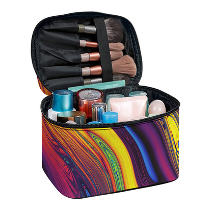 Psychedelic Trippy Fractal Print Travel Makeup Bag