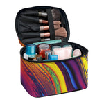Psychedelic Trippy Fractal Print Travel Makeup Bag