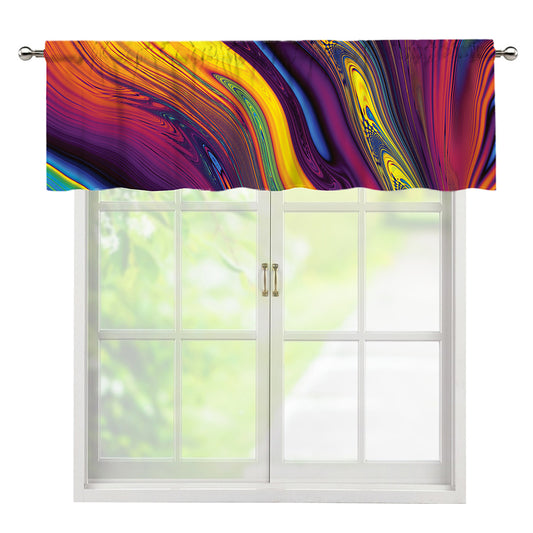 Psychedelic Trippy Fractal Print Window Valance