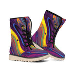 Psychedelic Trippy Fractal Print Winter Boots