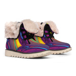 Psychedelic Trippy Fractal Print Winter Boots