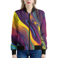 Psychedelic Trippy Fractal Print Women's Bomber Jacket