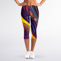 Psychedelic Trippy Fractal Print Women's Capri Leggings