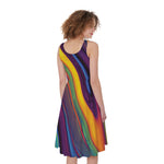 Psychedelic Trippy Fractal Print Women's Sleeveless Dress