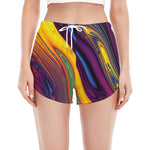 Psychedelic Trippy Fractal Print Women's Split Running Shorts