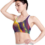 Psychedelic Trippy Fractal Print Women's Sports Bra