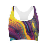 Psychedelic Trippy Fractal Print Women's Sports Bra