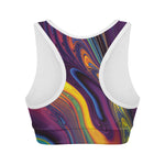 Psychedelic Trippy Fractal Print Women's Sports Bra
