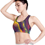 Psychedelic Trippy Fractal Print Women's Sports Bra