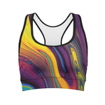 Psychedelic Trippy Fractal Print Women's Sports Bra