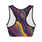 Psychedelic Trippy Fractal Print Women's Sports Bra