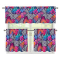 Psychedelic Tropical Aloha Pattern Print 3 Piece Kitchen Curtains
