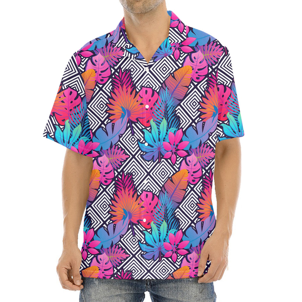 Psychedelic Tropical Aloha Pattern Print Aloha Shirt