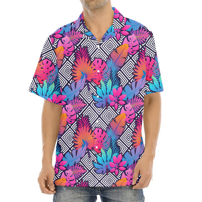 Psychedelic Tropical Aloha Pattern Print Aloha Shirt