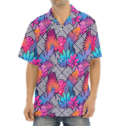 Psychedelic Tropical Aloha Pattern Print Aloha Shirt