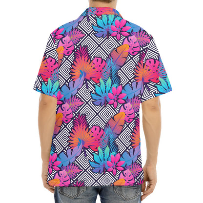 Psychedelic Tropical Aloha Pattern Print Aloha Shirt