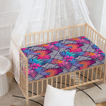 Psychedelic Tropical Aloha Pattern Print Baby Crib Sheet