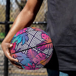 Psychedelic Tropical Aloha Pattern Print Basketball