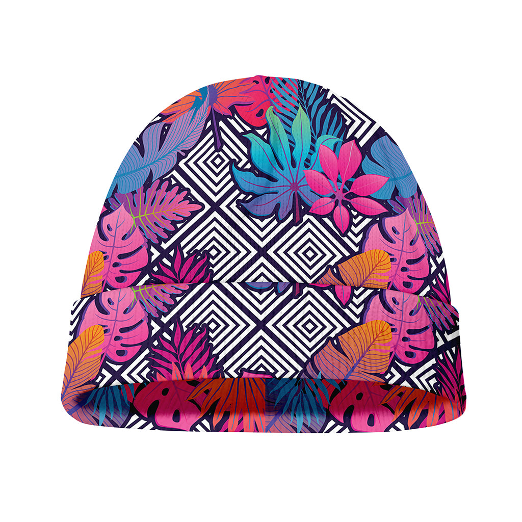 Psychedelic Tropical Aloha Pattern Print Beanie