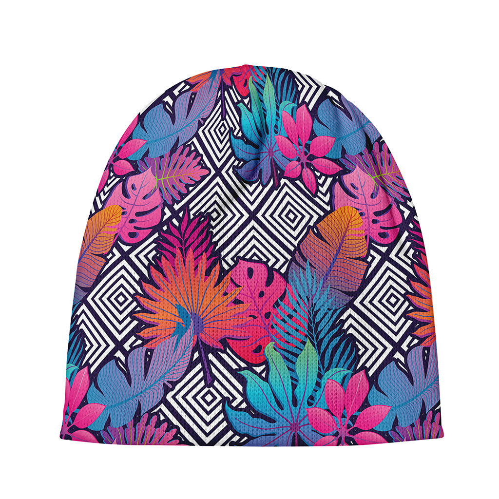 Psychedelic Tropical Aloha Pattern Print Beanie